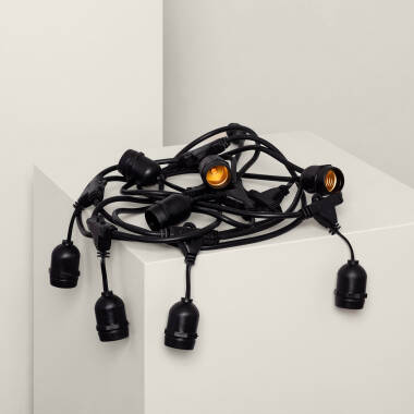 Imagen de Guirnalda Luces Exterior con 8 Portalámparas E27 5.5m Negro IP65