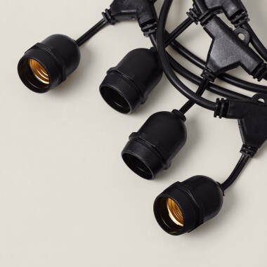 Imagen de Guirnalda Luces Exterior con 8 Portalámparas E27 5.5m Negro IP65