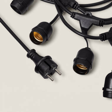 Imagen de Guirnalda Luces Exterior con 8 Portalámparas E27 5.5m Negro IP65
