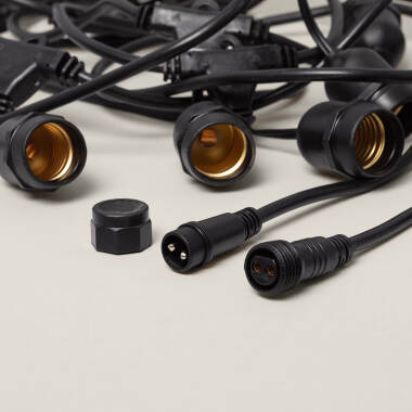 Imagen de Guirnalda Luces Exterior con 8 Portalámparas E27 5.5m Negro IP65