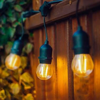 Guirnalda Luces Exterior con 8 Portalámparas E27 5.5m Negro IP65