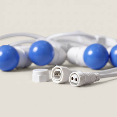 Imagem de Kit Grinalda Waterproof 5,5m Branco + 8 lâmpadas LED E27 G45 3W Coloridas 