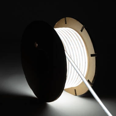 Fita LED Regulável 220V WCOB Autorectificada 260 LED/m ROLO 50m 15W/m 1350lm/m SILICONE FLEX Largura 10mm IP65 Corte 5cm