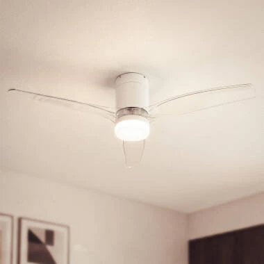 Ventoinha de Teto com luz Silenciosa DC com aspas de madeira Leros