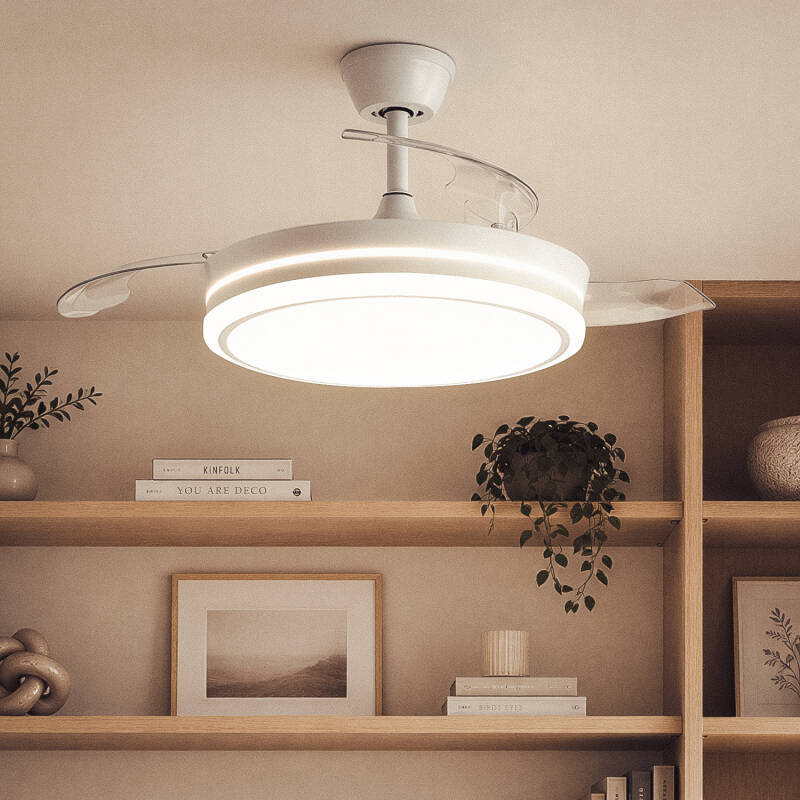 Ventilador de Techo con luz Silencioso DC aspas retráctiles Dalori Evo