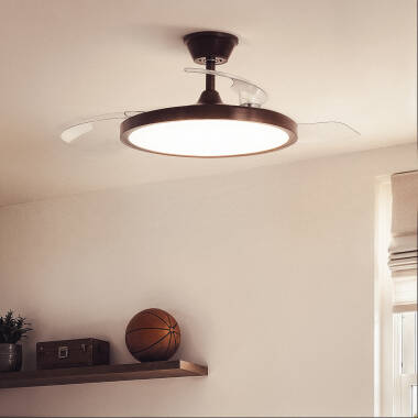 Ventilador de Techo con luz Silencioso DC aspas retráctiles Kleon