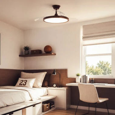 Imagen de Ventilador de Techo con luz Silencioso DC aspas retráctiles Kleon