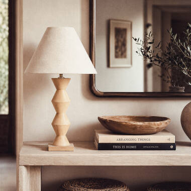 Imagen de Lámpara de Mesa Madera Akesh II ILUZZIA