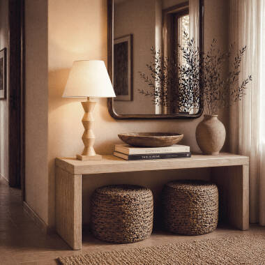 Imagen de Lámpara de Mesa Madera Akesh II ILUZZIA