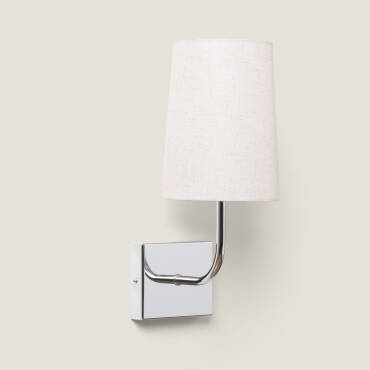 Aplique de Pared con Pantalla de Metal y Lino Sabi