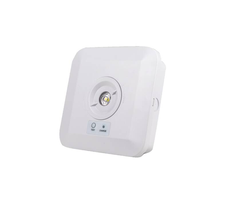 Imagen de Luz de Emergencia LED 2W Cuadrado de Superficie con Lente para Zonas Abiertas y Pasillos con 3 Horas de Autonomía