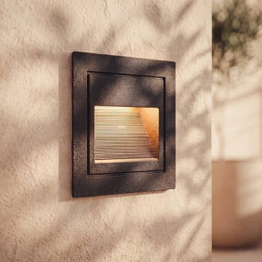 Imagen de Baliza Exterior LED 3W Empotrable Pared Cuadrado Aluminio Olite