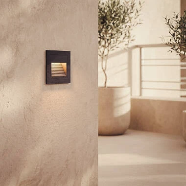 Imagen de Baliza Exterior LED 3W Empotrable Pared Cuadrado Aluminio Olite