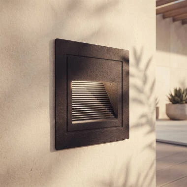 Baliza Exterior LED 3W Empotrable Pared Cuadrado Aluminio  Olite