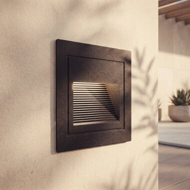 Imagem de Baliza Exterior LED de 3 W, Encastrável de parede, Quadrada, em Alumínio, Olite