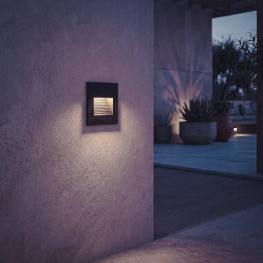 Imagem de Baliza Exterior LED de 3 W, Encastrável de parede, Quadrada, em Alumínio, Olite
