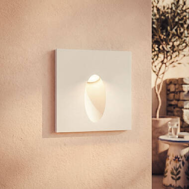 Baliza Exterior LED de 3 W, Encastrável de Parede, Quadrada, em Alumínio, Adam