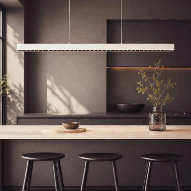 Imagem de Candeeiro Suspenso Linear LED 42W Aluminio CCT Iluminação Dupla Cara Funky Sly