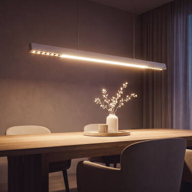 Imagem de Candeeiro Suspenso Linear LED 42W Aluminio CCT Iluminação Dupla Cara Funky Chaka