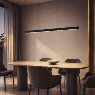 Imagen de Lámpara Colgante Lineal LED 42W Aluminio Blanco Seleccionable Iluminación Doble Cara Funky Zapp