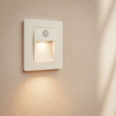 Imagen de Baliza de Pared LED Empotrable con Sensor PIR Olite para Caja Universal