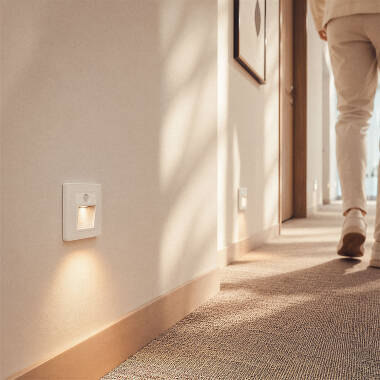 Imagen de Baliza de Pared LED Empotrable con Sensor PIR Olite para Caja Universal