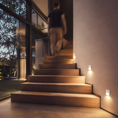 Imagen de Baliza de Pared LED Empotrable con Sensor PIR y Crepuscular Olite para Caja Universal