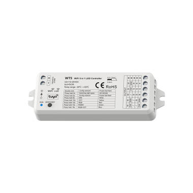 Controlador WIFI para Fita LED RGB+CCT 12-24 V SKYDANCE WT5, Compatível com Controlo Remoto RF