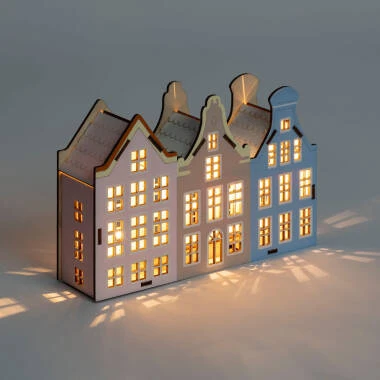 Imagen de Casas Navideñas LED de Madera Lisse