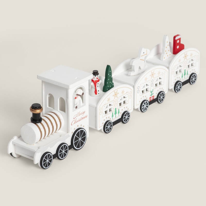 Imagen de Tren de Navidad LED de madera Noel 35 cm