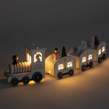 Imagen de Tren de Navidad LED de madera Noel 35 cm