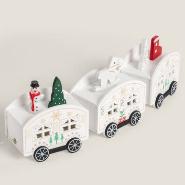Imagen de Tren de Navidad LED de madera Noel 35 cm