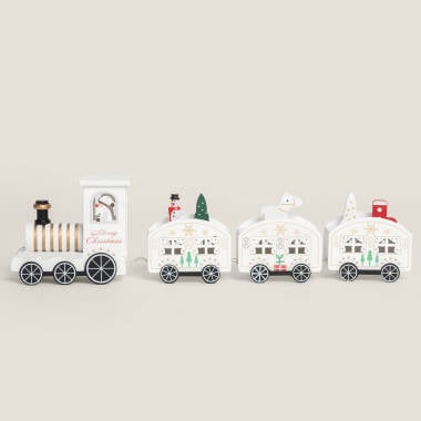Imagen de Tren de Navidad LED de madera Noel 35 cm