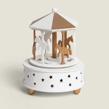 Carrusel Navideño Decorativo LED de Madera Céleste