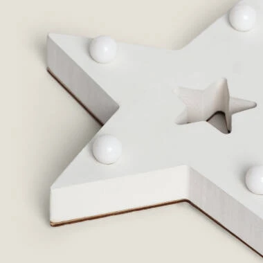 Imagen de Estrella Navideña Decorativa LED de Madera Sira
