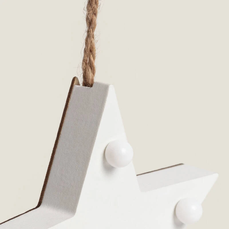 Imagen de Estrella Navideña Decorativa LED de Madera Sira
