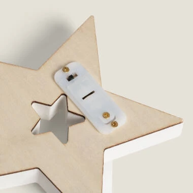 Imagen de Estrella Navideña Decorativa LED de Madera Sira