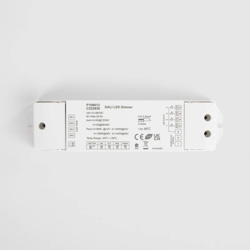 Imagem de Regulador DALI DT6/DT8 4 Canais 12-24-48V SKYDANCE DA4-M para Fita LED