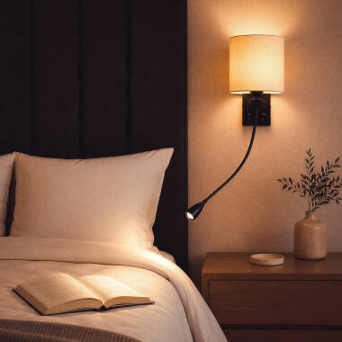 Imagem de Candeeiro de Parede com Luz de Leitura 2.5W Metal Black-Kianga