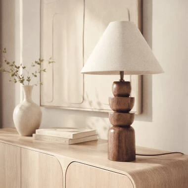 Candeeiro de Mesa Madeira Adah ILUZZIA