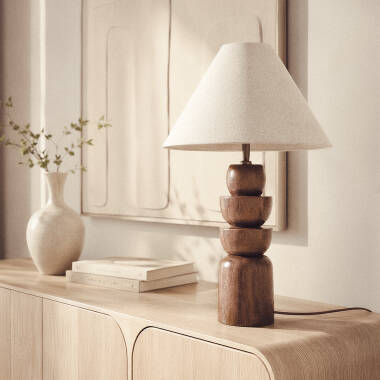 Imagen de Lámpara de Mesa Madera Adah ILUZZIA