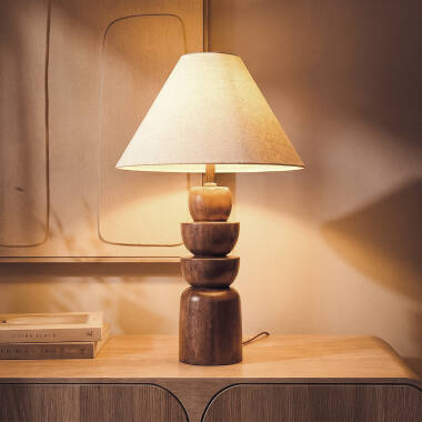 Imagen de Lámpara de Mesa Madera Adah ILUZZIA