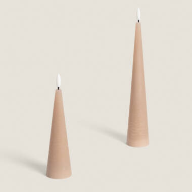 Conjunto de 2 velas de Natal LED Cónicas de Cera da Eira