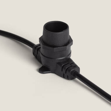 Imagen de Guirnalda Exterior con Bombillas LED B22 Filamento A60 10m IP44 Negro