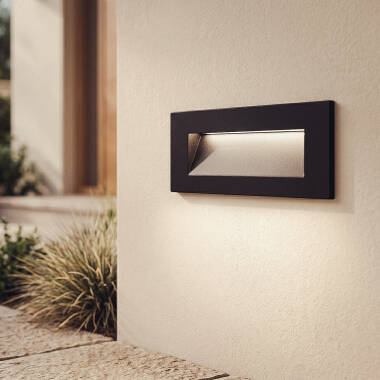 Imagen de Baliza Exterior LED 7W Empotrable Pared Rectangular Aluminio Negro Groult