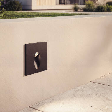 Imagen de Baliza Exterior LED 3W Empotrable Pared Cuadrado Aluminio Adam
