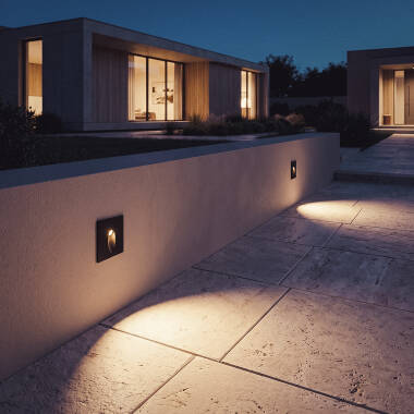 Imagen de Baliza Exterior LED 3W Empotrable Pared Cuadrado Aluminio Adam