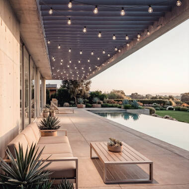 Imagem de Kit Grinalda Luzes Exterior IP44 5m Preto + 5 Lâmpadas Filamento LED B22 6W G95