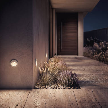 Imagem de Baliza Exterior LED 3W de Embutir na Parede Circular Alumínio Branco Coney