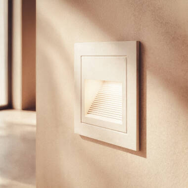 Imagen de Baliza Exterior LED 3W Empotrable Aluminio Pared Cuadrado Olite II